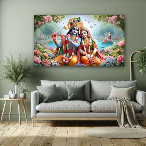 Radha Krishna Canvas Wall Art For Pooja Room – Iconik Canvas