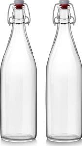 clinma Premium Glass Water Bottle Pack of 2 1 Litre Each | Airtight ...