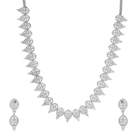 Sparkling Elegance Starry Nights American Diamond Necklace Set – VOYLLA