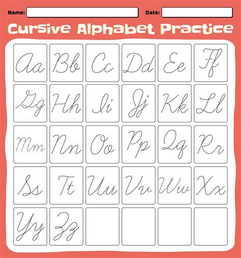 Cursive Writing Cursive Writing Alphabet Printable