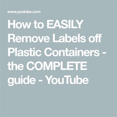 Image result for How to Get Labels Off Plastic Containers