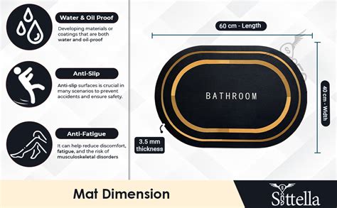 Buy SITTELLA Rubber 2 Pieces (3.5Mm) Anti-Skid Water Soaking Bathroom ...