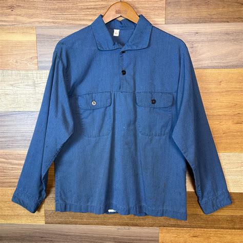 70s U.S.NAVY JUMPERS UTILITY プルオーバー 長袖シャツ サイズ メンズ L 70年代 VINTAGE ビンテージ ...