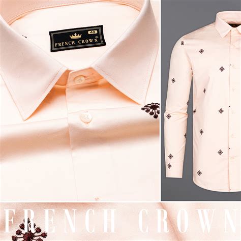 Cinderella Peach Formal/Casual Textured Premium Cotton Shirt For Men ...