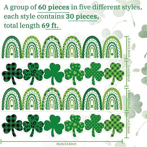 Buy Whaline 69 Feet St. Patrick's Day Bulletin Board Borders Clover ...