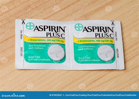 Aspirin Plus C Headache Pills Lies On Brown Background. Editorial Photo | CartoonDealer.com ...