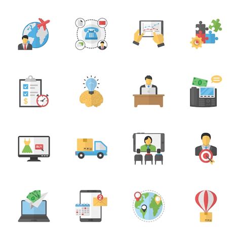 Business purchase flat icons | Premium Vector