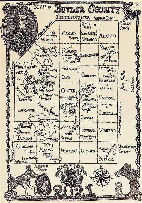 Map of Butler County Pennsylvania 2021 : r/ButlerPA