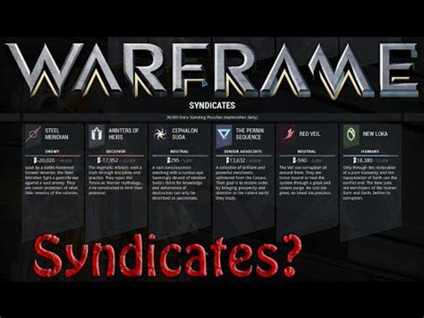 warframe syndicates explained Android IOS V- 3.29