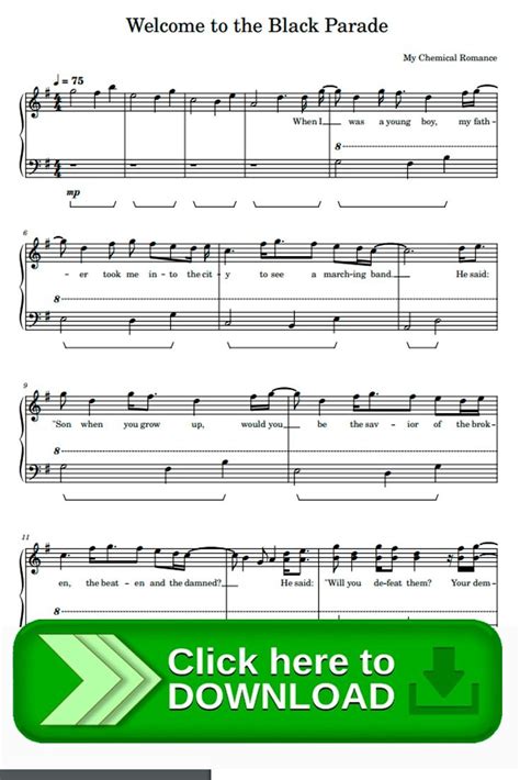 Welcome to the Black Parade - My Chemical Romance [SHEET MUSIC + MIDI ...