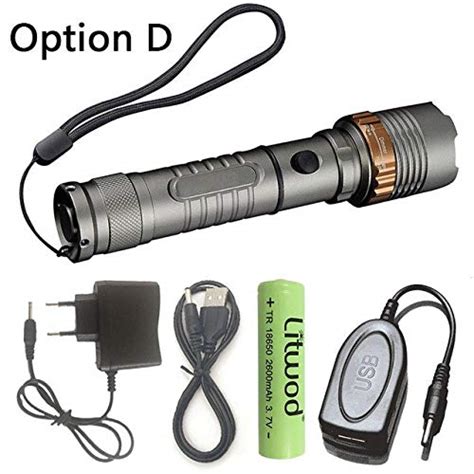 RAISSER® Option D : Litwod 2622Z30 LED Flashlight Torch Zoom XM-L T6 ...