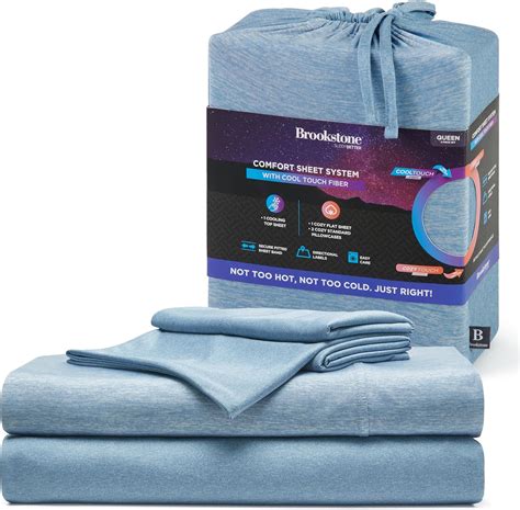 Amazon.com: Brookstone Comfort Queen Sheet Set - Innovative Cooling ...