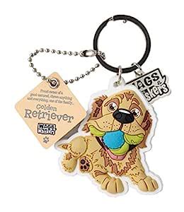 Wags and Whiskers Golden Retriever Key Chain with Keyring/Key Holder ...
