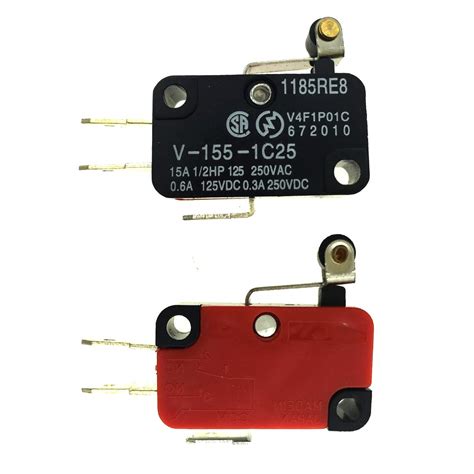 V-155-1C25 Micro Limit Switch Short Roller Lever Arm SPDT Snap Action ...