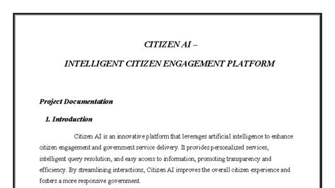 CIT 101: Citizen AI Engagement Platform Project Documentation - Studocu