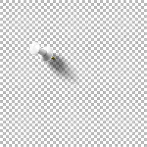 A simple white pushpin casting a shadow on a plain background ...