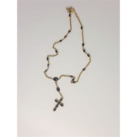 zalagaonica zlatna ogrlica krunica sa češkim granatima | Zalagaonica ...