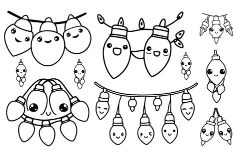 Christmas Lights Clipart Black And White
