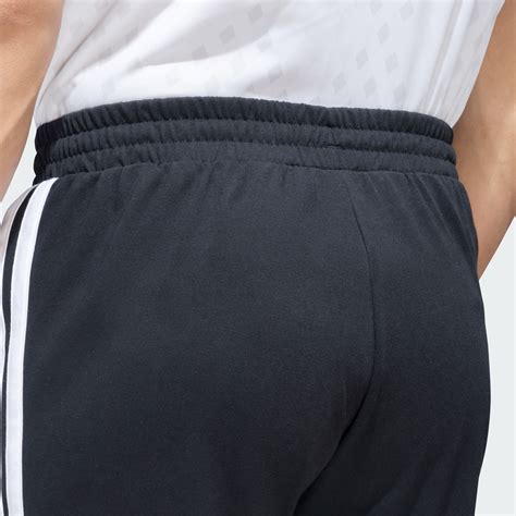 adidas 3 Stripes Single Jersey Tapered Open Hem Pants - Black | adidas ...