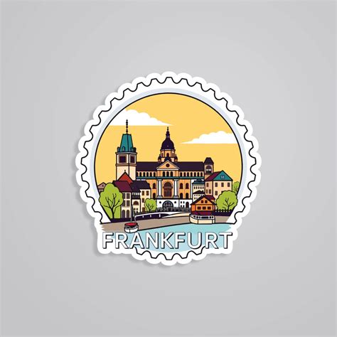 Frankfurt City Architecture and River Views Stickers