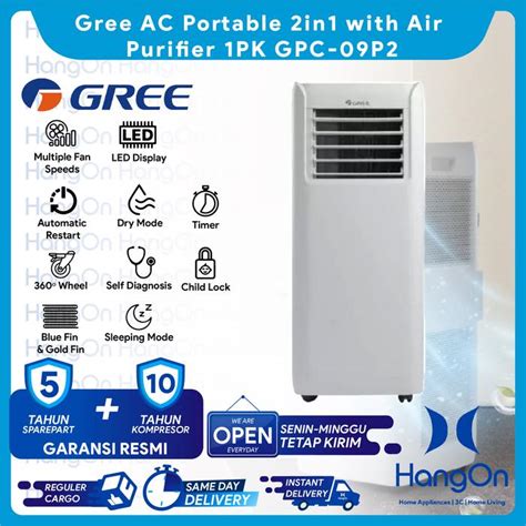 Promo Gree AC Portable With Air Purifier 0.5PK Pendingin Ruangan GPC ...