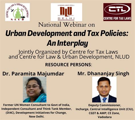 One Day National Webinar On "Urban Development And Tax Policies: An ...