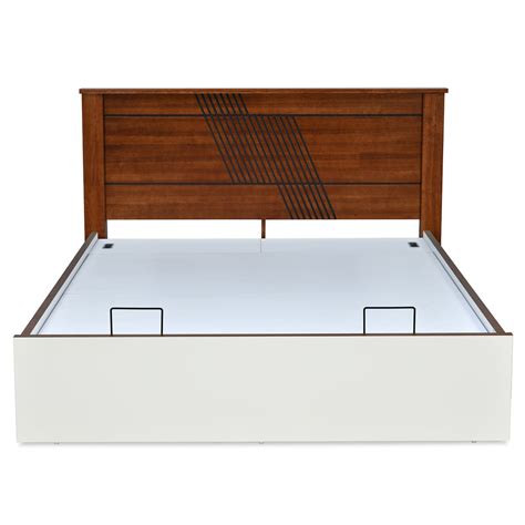 Electra Prime Bed with Semi Hydraulic Storage (White) | Nilkamal Homes