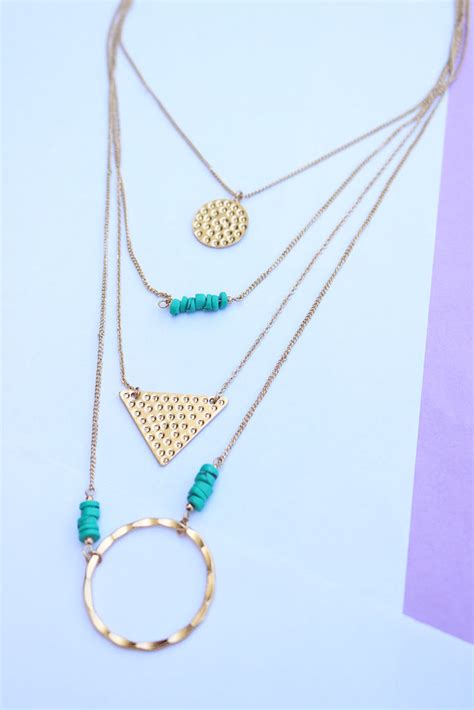 Turquoise 4 Layer Shapes Necklace – zahana