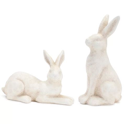 Adorable Spring Bunny Rabbit Figurines with Distressed Finish for ...