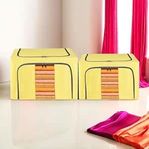 Kuber Industries Pack of 2 Clothes Storage Box | 24 Ltr Small and 66 ...