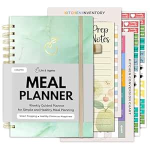 Life & Apples Meal Planner with Grocery List - Weekly Menu Plan and ...