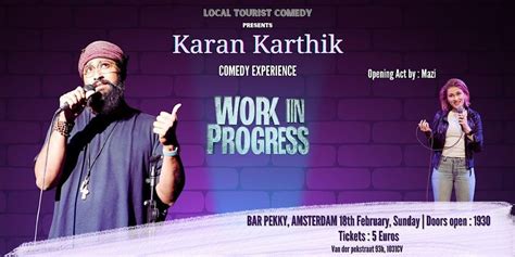 STANDUP COMEDY IN ENGLISH - Karan Karthik - Work In Progress, Van der ...