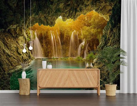 Exotic Waterfall Lake Landscape Scene Nature Wallpaper – Myindianthings