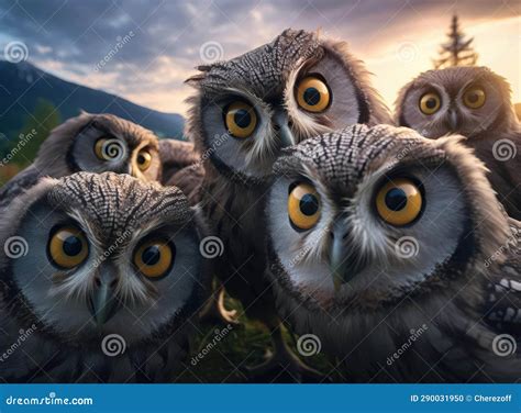 A group of owls stock illustration. Illustration of environment - 290031950