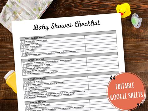 Free Printable Baby Shower Planning Checklist - Chinelos Printable