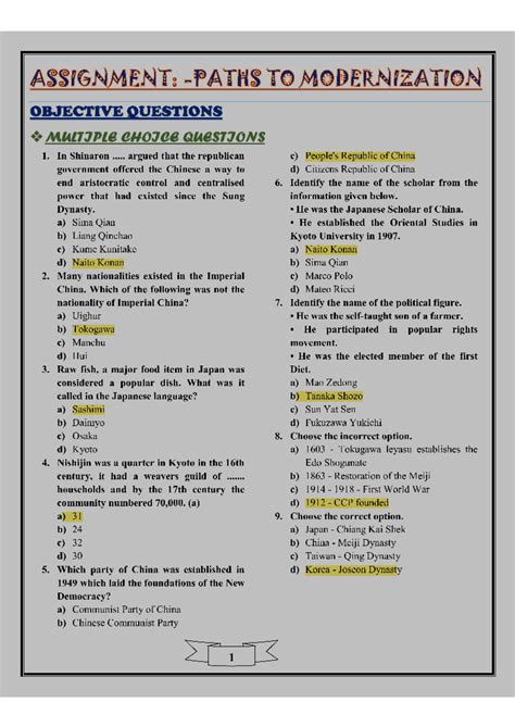 Paths to Modernization - ASSIGNMENT: TO ODERNIZATION OBJECTIVE ...