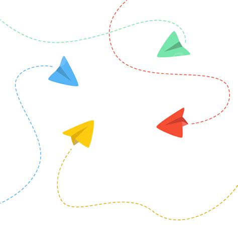 Paper Airplanes In Different Colors Vector, Paper Airplanes, Paper ...