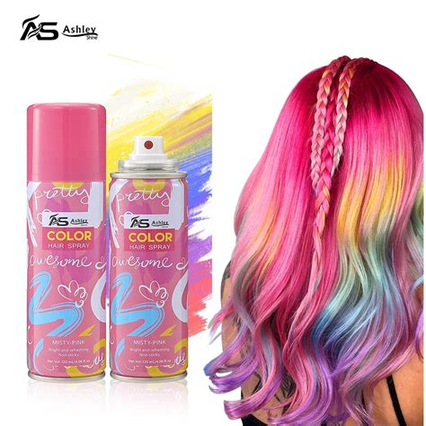 Ashley Shine Temporary Hair Color 120ml Hair Spray Paint Washable ...