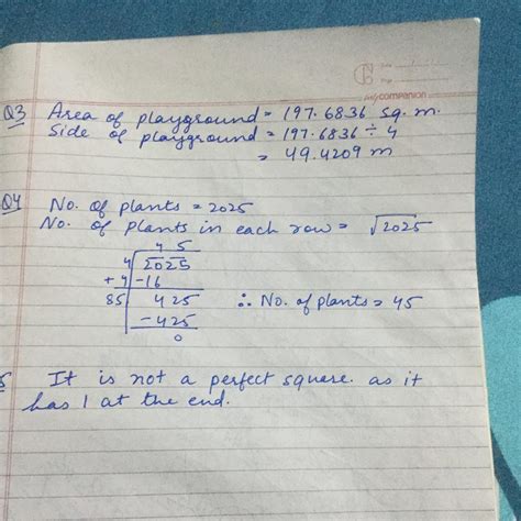 3. The area of a square playground is 197.6836 sq. metres. Find the ...