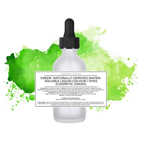 Water-Soluble Liquid Colours - Cosmetic Liquid Dyes - Formulators Inc