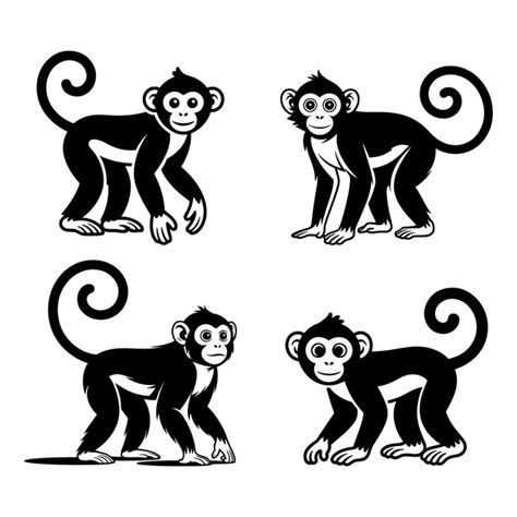 Cartoon monkeys in various poses | Premium AI-generated vector