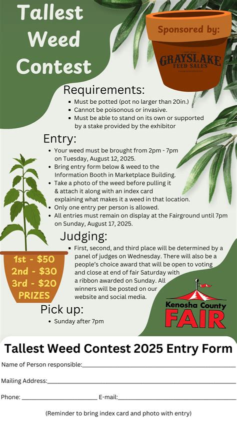 2025 Daily Kenosha County Fair Preview: Enter the Tallest Weed Contest ...