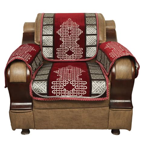 S N TRADERS Maharaja Stripe Design Velvet and Cotton 5 Seater Sofa ...