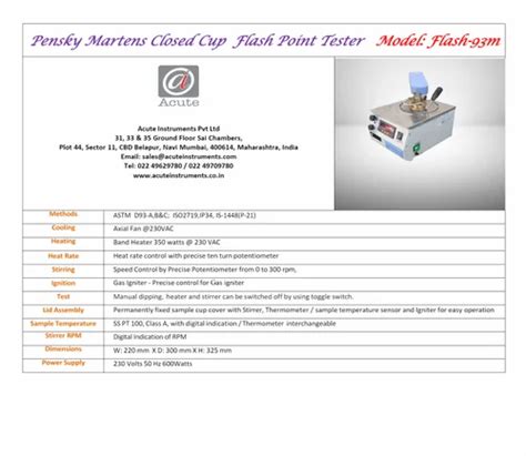 Pensky Martin Closed Cup flash point apparatus - Automated Abel Flash ...