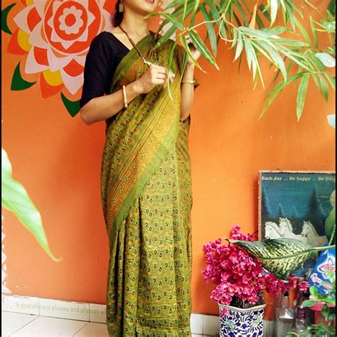 Premium Mulberry Silk Ajrakh Hand Block Printed Magical...Signature Wo ...