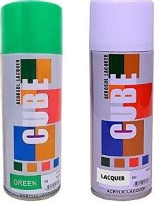 CUBE CUBE ( Green + Lacquer ) Green Spray Paint 400 ml Price in India ...