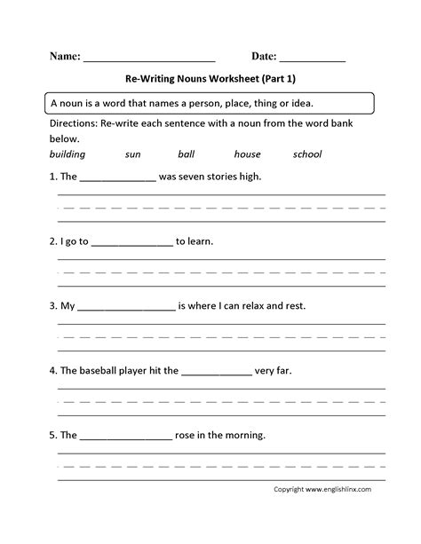 Image result for Modifying Nouns Worksheet