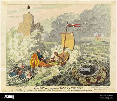 James Gillray. Britannia Between Scylla and Charybdis. 1793. England ...