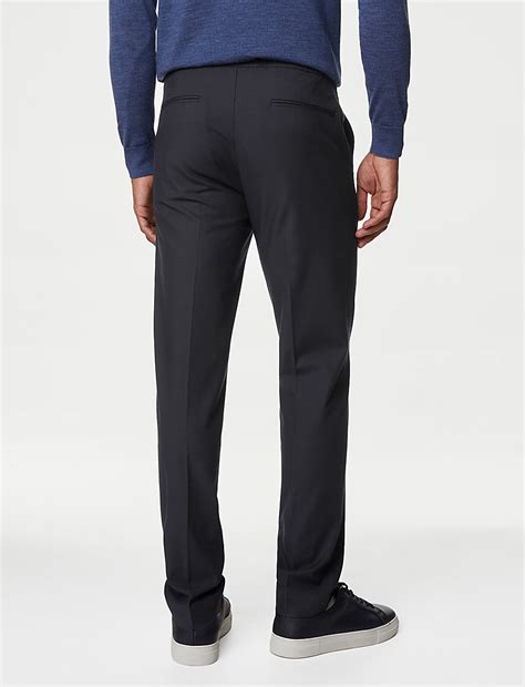 Buy Textured Stretch Trousers at Marks & Spencer