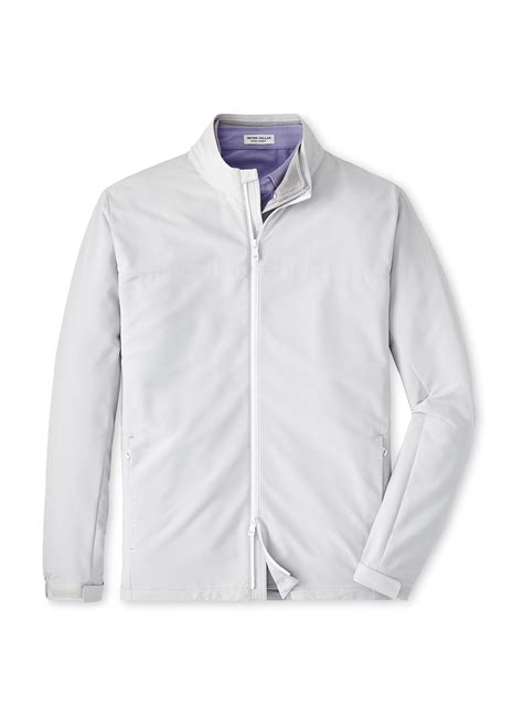 Logo Peter Millar Black Men's Perth Stretch Loop Terry Quarter-Zip